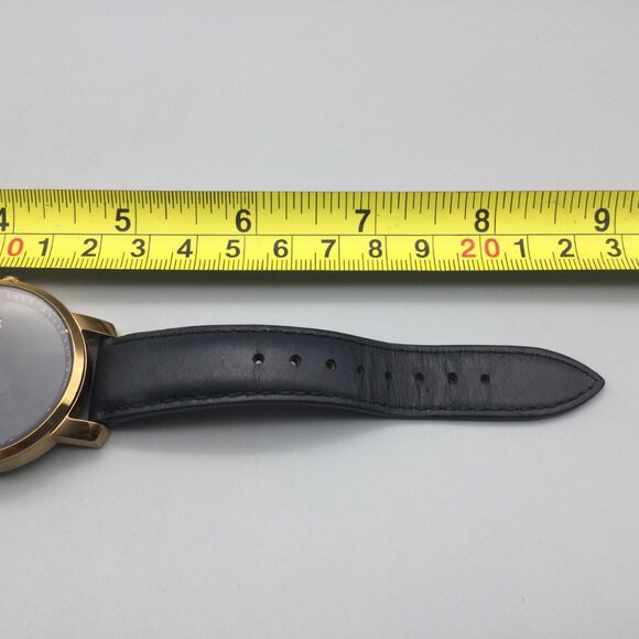 MVMT Watch Women 38mm Gold Tone Date Black Leather Band New Battery - Picture 16 of 16